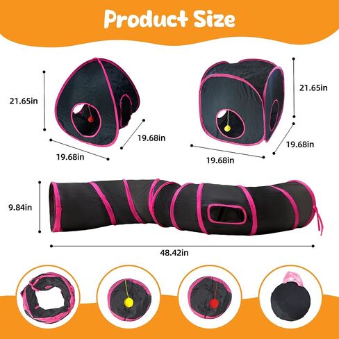 23PCS Assortment of Cat Toys -Foldable Spiral Cat Tunnel,Cat Spring,Mice,Cat Teaser, Colorful Balls & Bells, Indoor Toy. Perfect for Kittens, Cats, and Puppies! in Saudi Arabia