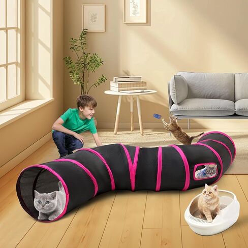 23PCS Assortment of Cat Toys -Foldable Spiral Cat Tunnel,Cat Spring,Mice,Cat Teaser, Colorful Balls & Bells, Indoor Toy. Perfect for Kittens, Cats, and Puppies! in Saudi Arabia