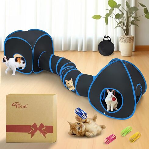 23PCS Assortment of Cat Toys -Foldable Spiral Cat Tunnel,Cat Spring,Mice,Cat Teaser, Colorful Balls & Bells, Indoor Toy. Perfect for Kittens, Cats, and Puppies! in Saudi Arabia