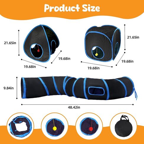 23PCS Assortment of Cat Toys -Foldable Spiral Cat Tunnel,Cat Spring,Mice,Cat Teaser, Colorful Balls & Bells, Indoor Toy. Perfect for Kittens, Cats, and Puppies! in Saudi Arabia