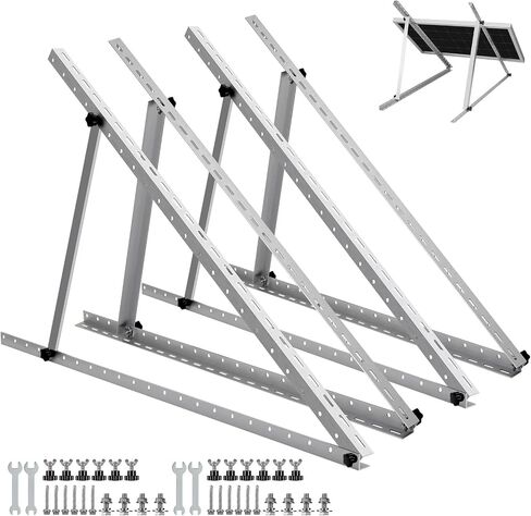 FLYING LION 2 Sets 45inch Adjustable Solar Panel Tilt Mount Brackets with Foldable Tilt Legs, Ieal for 2-4pcs 180 200 300 400 Watt Solar Panel for Roof, RV, Boat, and Off-Grid in Saudi Arabia
