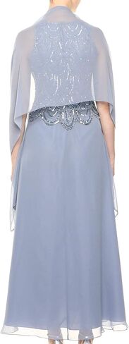 J Kara Women's Petite Sleeveless Beaded Pop Over Dress with Scarf in Saudi Arabia