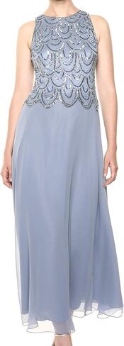 J Kara Women's Petite Sleeveless Beaded Pop Over Dress with Scarf in Saudi Arabia