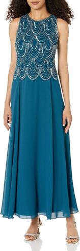 J Kara Women's Petite Sleeveless Beaded Pop Over Dress with Scarf in Saudi Arabia