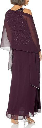 J Kara Women's Petite Sleeveless Beaded Pop Over Dress with Scarf in Saudi Arabia