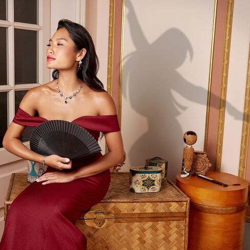 Jewelili Enchanted Disney Fine Jewelry 10K Rose Gold 1/20 Cttw Diamond Mulan Fashion Ring in Kuwait