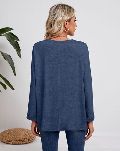 Riyiper 3 Pack Women's Oversized T-Shirt Long Sleeve Fall Tops Crew Neck Casual Loose Basic Tee Outfits Clothes in Saudi Arabia