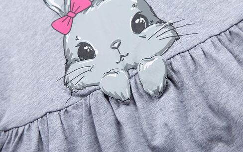 Mud Kingdom Little Girls Short Sleeve Dress Happy Easter Cute Bunny Casual Cotton Dress in Saudi Arabia