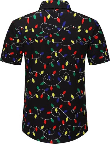 Christmas Hawaiian Shirt for Men Short Sleeve Button Down Santa Claus Vacation Shirts in Saudi Arabia