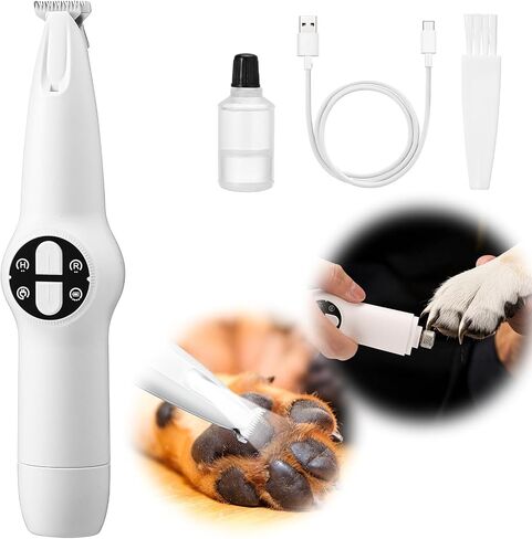 Palksky Upgraded 18 mm Widen Blade Dog Paw Trimmer with Light, 35 dB Low Noise, LED Display, Fully Waterproof, Rechargeable Clipper for Dogs Cats Trimming Paws, Eyes, Ears, Face, and Rump in Saudi Arabia