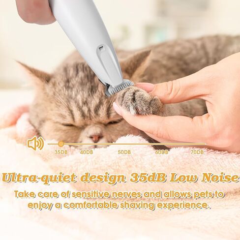 Palksky Upgraded 18 mm Widen Blade Dog Paw Trimmer with Light, 35 dB Low Noise, LED Display, Fully Waterproof, Rechargeable Clipper for Dogs Cats Trimming Paws, Eyes, Ears, Face, and Rump in Saudi Arabia