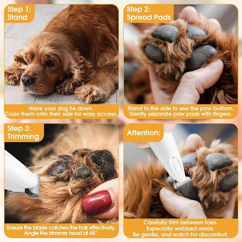 Palksky Upgraded 18 mm Widen Blade Dog Paw Trimmer with Light, 35 dB Low Noise, LED Display, Fully Waterproof, Rechargeable Clipper for Dogs Cats Trimming Paws, Eyes, Ears, Face, and Rump in Saudi Arabia
