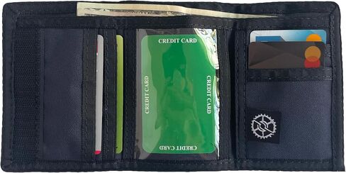 Sprocket Compact Nylon Trifold Wallet with Zippered Pocket (Navy) in Kuwait