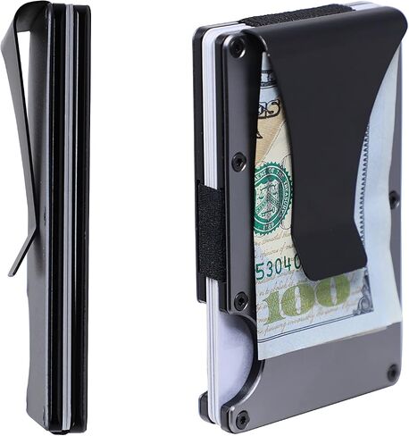 – Sloan - Minimalist Slim Wallet for Men – RFID Blocking – Metal Wallet With Money Clip – Carbon Fiber Front Pocket Wallet in Saudi Arabia
