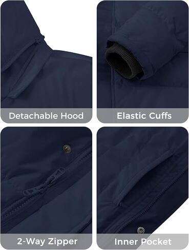 wantdo Men's Winter Coat Warm Parka Jacket Waterproof Puffer Jacket with Removable Hood (Regular and Big Size) in Kuwait