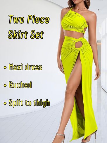 Sexy Cutout Maxi Dress, Ruched Backless, Vacation Outfits for Women, Bodycon Cocktail Miami Cut Out Open Back in Kuwait