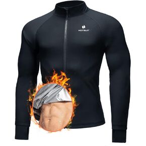 HOTSUIT بدلة ساونا للرجال بذلات رياضية بأكمام طويلة قميص ساونا تجريب ملابس داخلية-(S-5XL) سترة العرق قمصان ضغط علوية