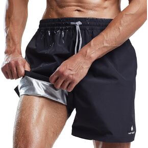 HOTSUIT Mens Sauna Shorts Sweat Sauna Pants Gym Exercise Sweat Sauna Suit Workout Shorts