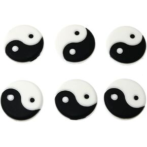RLECS 6PCS Yin and Yang Tennis Racquet Dampener Vibration Dampener Suit for The Tennis Players More Professional (Black White)