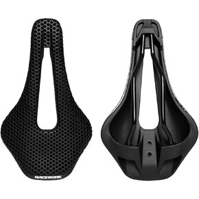3D Printed Carbon Fiber Bike Saddle,Breathable/Waterproof/Light Unisex Cushion Seat for BMX, MTB & Road-Black(Full Carbon Fiber&Nylon)