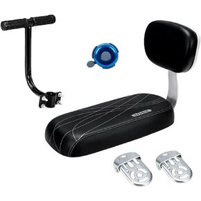 Universal Bicycle Rear Seat Cushion Armrest Footrest Set, Kids Child Safety Carrier Bicycle Baby Seat, Including Cushion and Backrest, Armrest Handrail, Footrests, Bell
