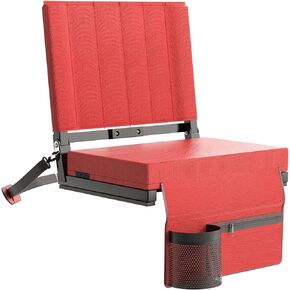 JVIBI Stadium Seats for Bleachers with Back Support and Wide Padded Cushion, Includes Shoulder Straps Carry Handle, and Cup Holder