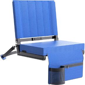 JVIBI Stadium Seats for Bleachers with Back Support and Wide Padded Cushion, Includes Shoulder Straps Carry Handle, and Cup Holder