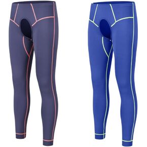 Mens Compression Pants Base Layer Athletic Leggings Tights Cool Dry Front Opening Workout Sports Gym Running Yoga Pant