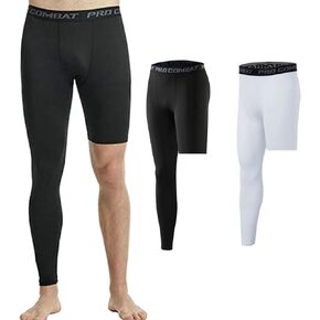 2 Pack Fashion Men's Basketball Single Leg Tight Sports Pants 1/2 One Leg Compression Pants Base Layer Underwear