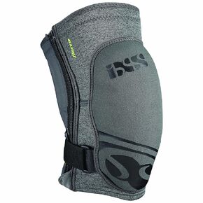 IXS Flow Zip Breathable Moisture- Knee pads (Grey, X-Large)- Knee Compression Sleeve Support for Men & Women, Wicking Padded Protective Knee Guards, Youth Knee Pads, Knee Protective Gear