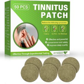 Tinnitus Relief for Ringing Ears, 50PCS Tinnitus Treatment Patches, Natural Herbal Formulation, Comfort & Gentle Tinnitus Patch for Improves Hearing and Boost Blood in Kuwait