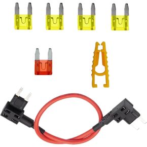 TIPM Bypass Cable, Fuse Adapter Fuse Holder,Repair Fuel Pump Relay Bypass Cable Compatible with Dodge Ram 1500 2500 3500 Jeep Chrysler VW 2007-2016, 14AWG Wire/20AMPs Replace CBWPR091AA