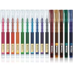 Shuttle Art Liquid Ink Rollerball Pens, 12 Vintage Colors Quick Drying 0.5mm Extra Fine Point Long Lasting for Writing Journaling Taking Notes Doodling School Office Home