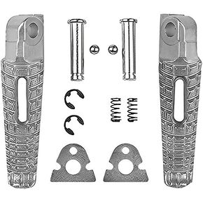 Motorcycle Front Rear Foot Pegs Footrests Fits for suzuki GSXR GSX-R 600/GSXR750/GSXR1000 2005-2020 ((Front+Rear)-Black)