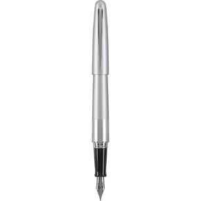 PILOT Metropolitan Collection Fountain Pen, Silver Barrel, Classic Design, Medium Nib, Black Ink (91108)