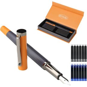 GC QUILL Fountain Pen Set – Fine Nib with 12 Ink Cartridges and Ink Refill Converter, Pen Gift Set for Writing Journaling Calligraphy– MU-12