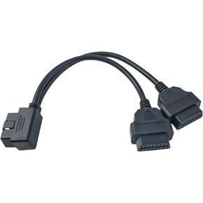 OBD2 Right Angle Splitter Y Cable Male Splitter to 2 Female Extension Cable 30cm/12 2 Pcs