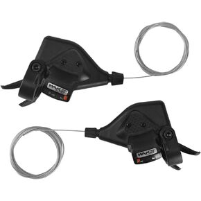 CYSKY Bike Shifter Levers 1 Pair 3x7 21 Speed Gear Shifter Mountain Bicycle Derailleur with Gear Indicator Right and Left Thumb Shift Levers Combo