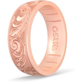 Enso Rings Signature Etched Collection - Classic Etched Silicone Rings - Comfortable and Flexible Design - Made in USA