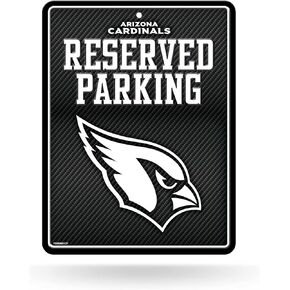 Rico Industries NFL Football Carbon Fiber 8.5" x 11" Carbon Fiber Metal Parking Sign - Great for Man Cave, Bed Room, Office, Home Décor