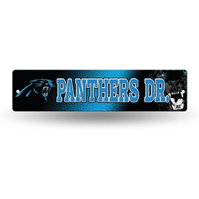 Rico Industries NFL Carolina Panthers 16-Inch Plastic Street Sign Décor
