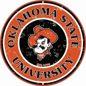 University of Oklahoma State (retro) Collegiate Embossed Metal Circular Sign CS60103