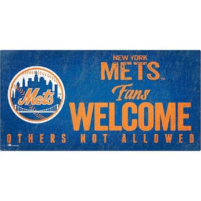 MLB New York Mets Unisex New York Mets Fans Welcome Sign, Team Color, 6 x 12 in Kuwait