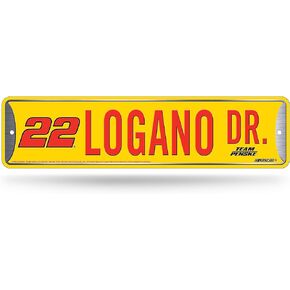 Rico Industries NASCAR Racing Joey Logano Metal Street Sign 4" x 15" Home Décor - Bedroom - Office - Man Cave