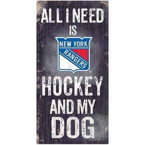 NHL New York Rangers Unisex New York Rangers Hockey and My Dog Sign, Team Color, 6 x 12