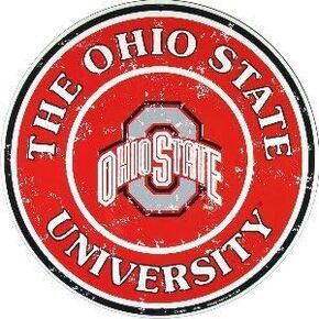Ohio State Buckeyes 12 Inch Embossed Metal Nostalgia Circular Sign