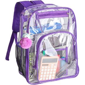 Mini Clear Backpack 12x12x6, Clear Bag Stadium Approved for Festival Games, Sporting Events, Concerts, Black…