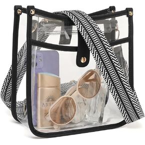 Clear Bag for Stadium Events - Clear Purses for Women Stadium Crossbody Clear Tote Bag with Guitar Strap for Concerts