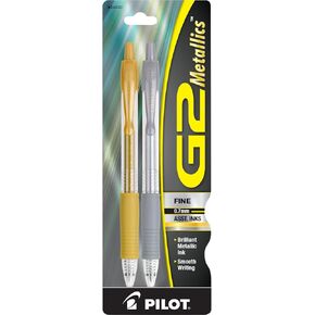 بايلوت، أقلام جل معدنية G2، ذات نقطة دقيقة 0.7 مم، ألوان متنوعة، عبوة من 8 أقلام in Kuwait