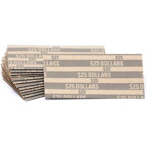 Sacagawea Dollar Coin Wrappers, 100 Flat Striped Coin Wrappers